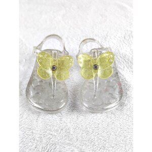 Girls Jelly Sandal Butterfly Clear Glitter Plastic Shoe Stepping Stones